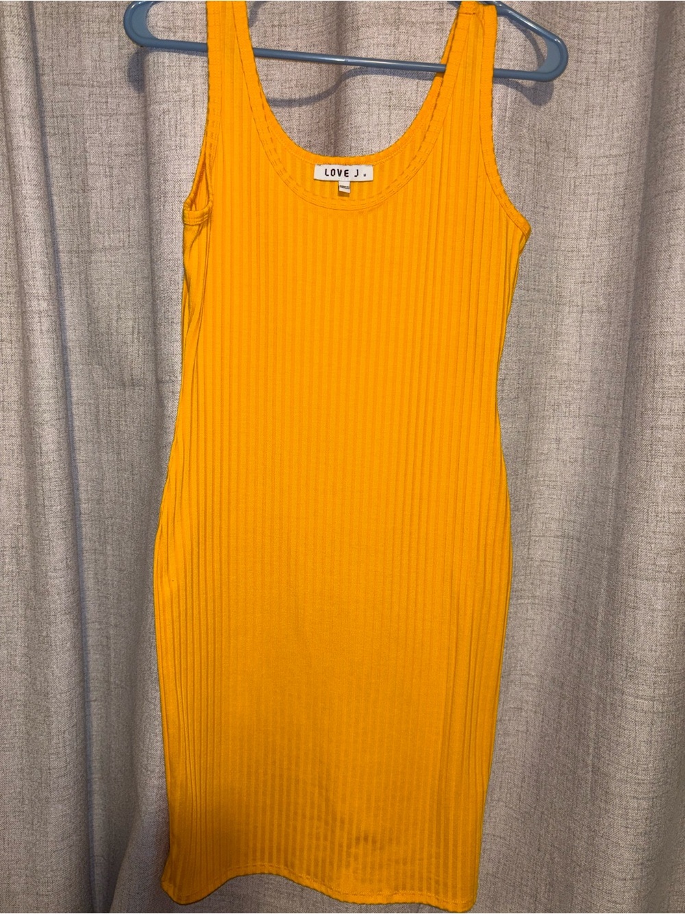 love J Mustard Ribbed Tank Midi Dress